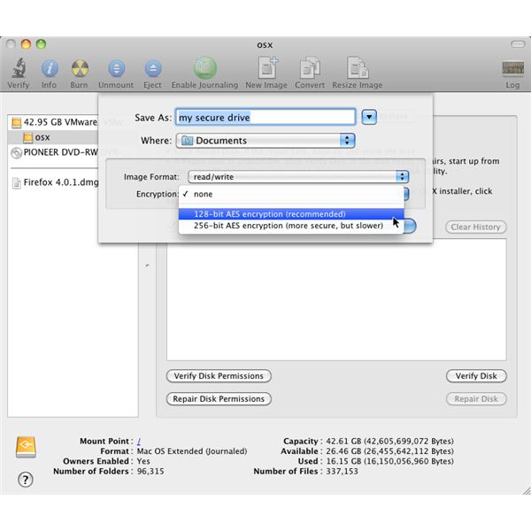 Encrypting hard drive for os x 10